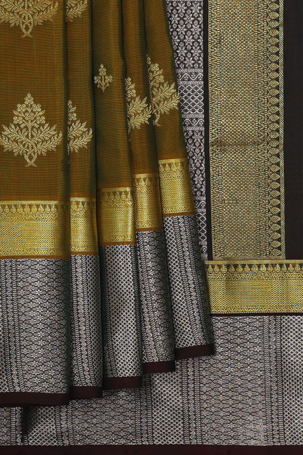 Image of Venkatagiri Silk Mehndi Green Saree